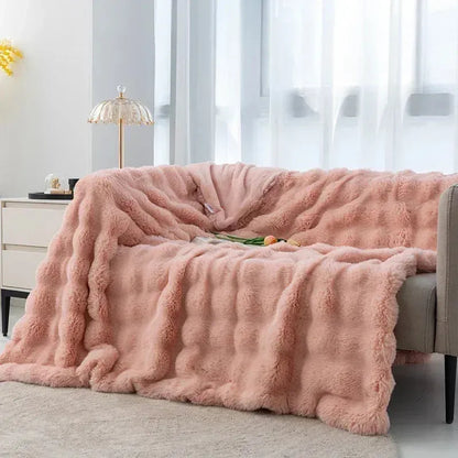 Chunky Fur Blanket - Futura's Studio - Rose / Medium -