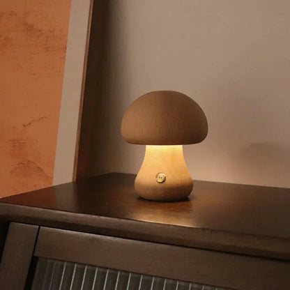 Wooden Mushroom Night Light - Futura's Studio - Stub Birch -