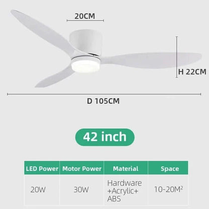 smart ceiling fan with light - Futura's Studio size