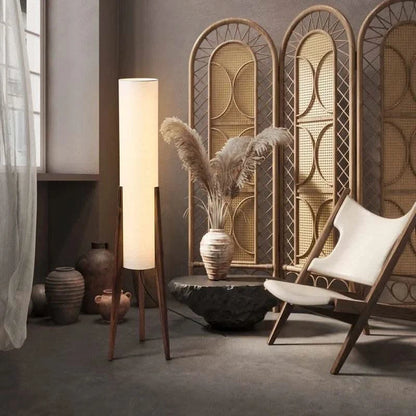 Wabi-Sabi Solid wood floor lamp - Futura's Studio beside chair