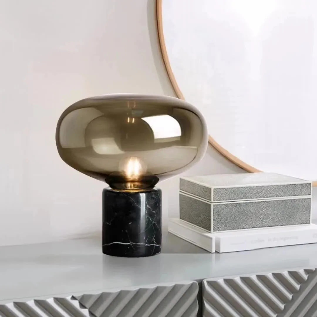 Postmodern Marble Glass Table Lamp - Futura's Studio - Smoky gray -