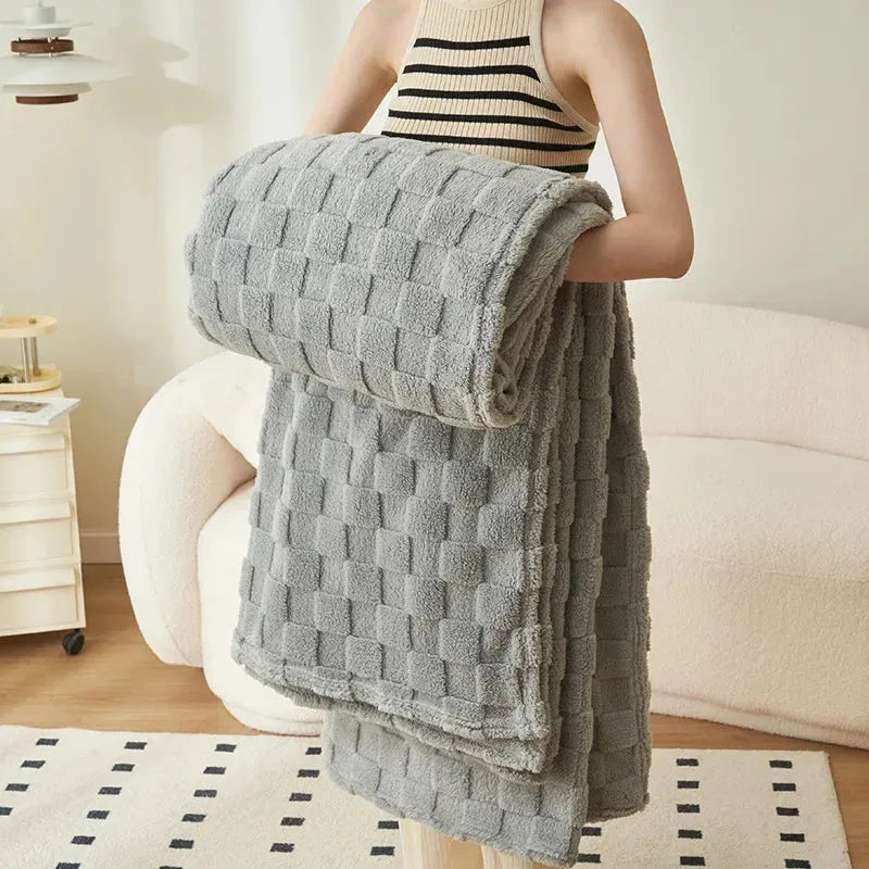 Thickened Lamb Wool Blanket - Futura's Studio - Gray / Large -