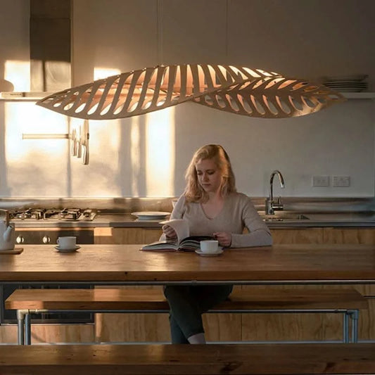Wabi-Sabi Fish Bone Wood Pendant Lamp - Futura's Studio