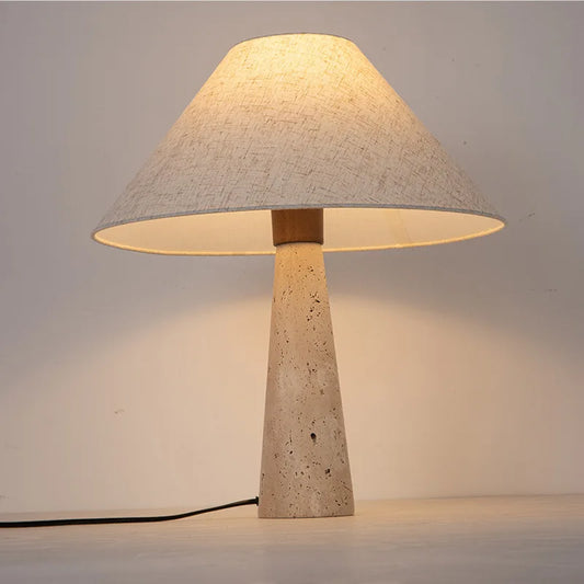 Forma™ - Minimalist Travertine Table Lamp