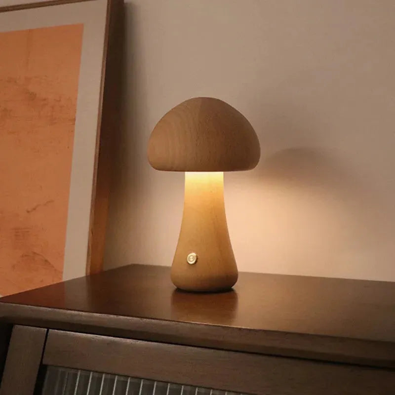 Wooden Mushroom Night Light - Futura's Studio - Tall Stub Birch -