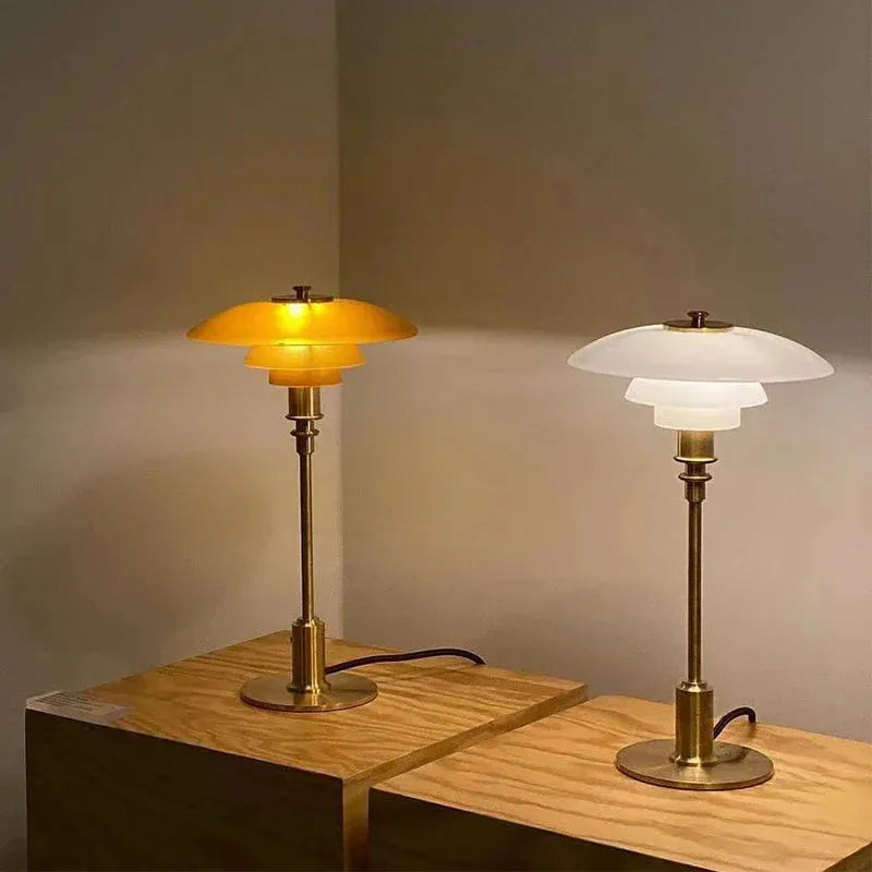 Stainless Steel Tower Lamp - Futura's Studio - Amber gold -