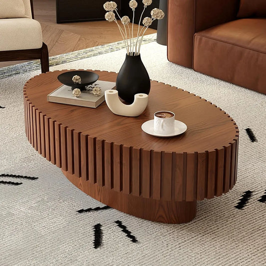 Velora™ – Handcrafted Oval Drum Table