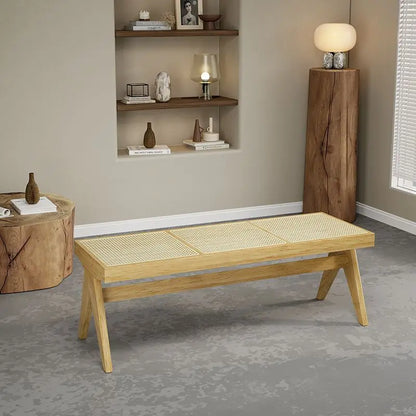 Hinoki™ – Solid Wood Rattan Bench