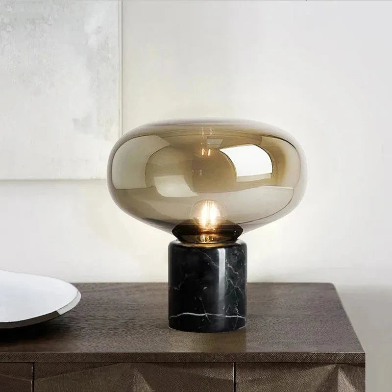 Postmodern Marble Glass Table Lamp - Futura's Studio - Amber -