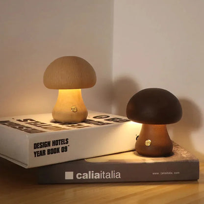 Wooden Mushroom Night Light - Futura's Studio - Stub Birch -