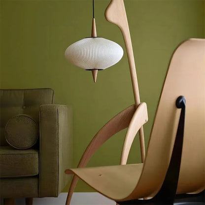 Noguchi Hanging Floor Lamp - Futura's Studio - Walnut -