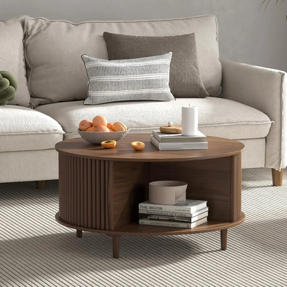 Solari™ – Sliding Round Cabinet Table