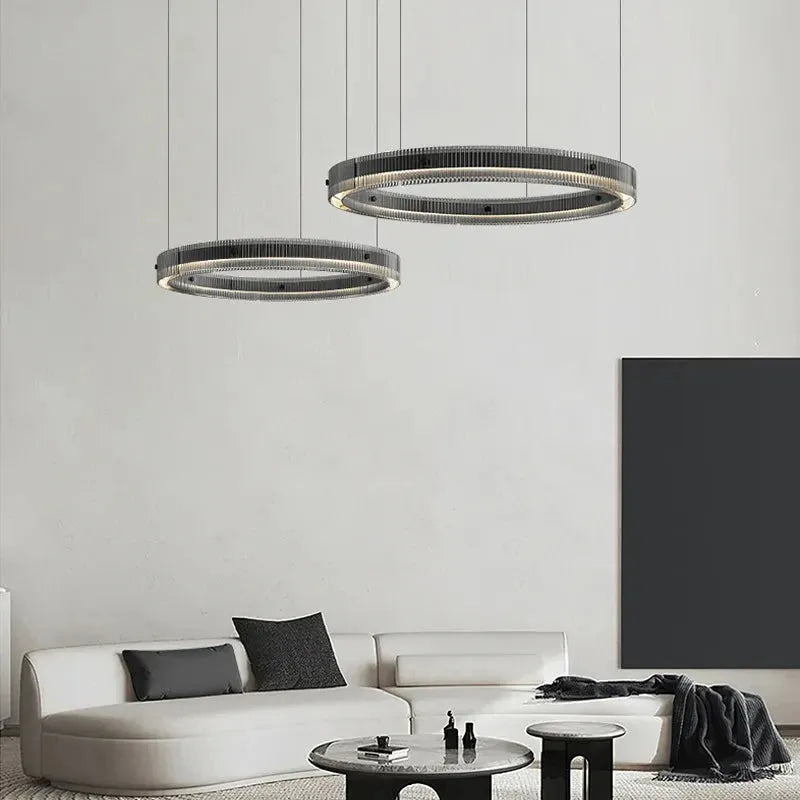 Nordic Luxury Glass Circle Chandelier - Futura's Studio - Both Bundle -