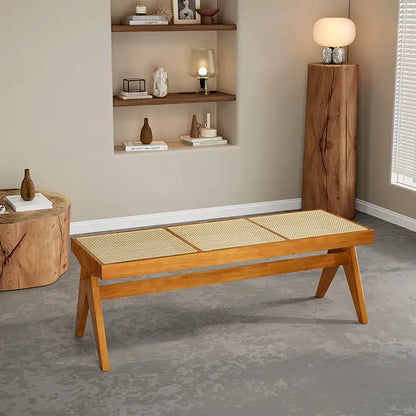 Hinoki™ – Solid Wood Rattan Bench