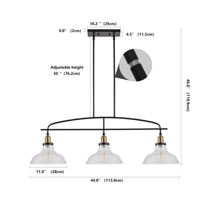 glass pendant light-size