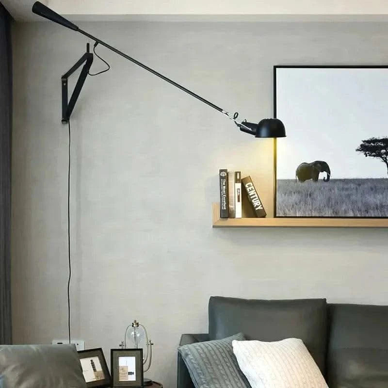 Dimmable Industrial swing arm wall lamp - Futura's Studio black