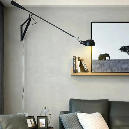 Dimmable Industrial Swing Arm Wall Lamp - Futura's Studio - Onyx / Cool -