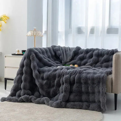 Chunky Fur Blanket - Futura's Studio - Deep Gray / Medium -