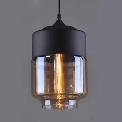 Modern Industrial Glass Pendant Light - Futura's Studio - Dome -