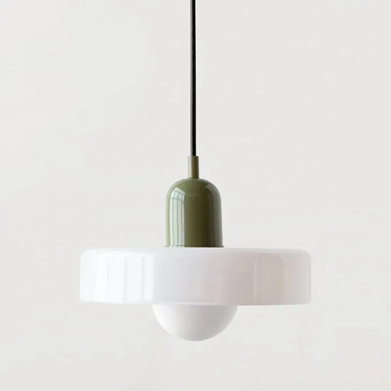 Minimalist Macaron Pendant Lamp - Futura's Studio - Pearl on Mint / 35cm -