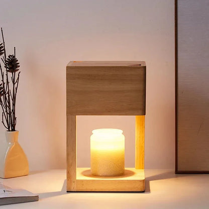 Wood Candle Melting Lamp - Futura's Studio - Light Wood -