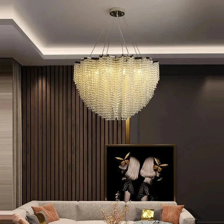 Evedal™ Elegant Crystal Chandelier - Futura's Studio - 150cm / Black frame / Cool -