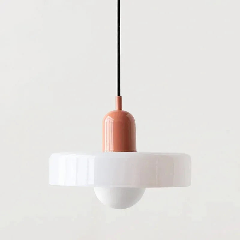 Minimalist Macaron Pendant Lamp - Futura's Studio - Pearl on Rose / 35cm -