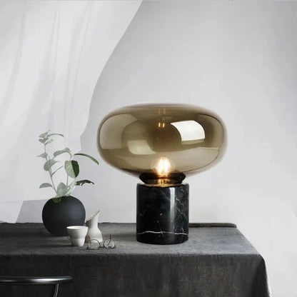 Postmodern Marble Glass Table Lamp - Futura's Studio - Smoky gray -