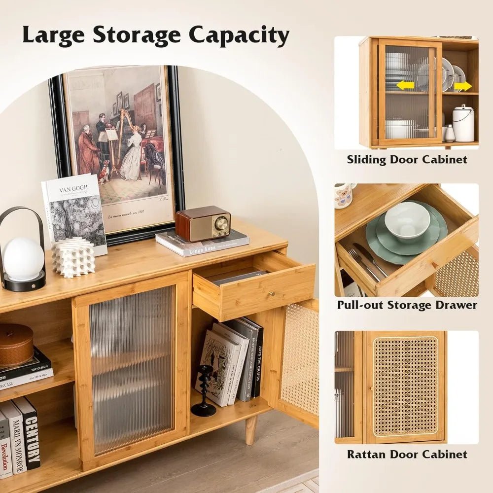 Bamboo Rattan & Glass Buffet - Buy Online at Futura’s Studio