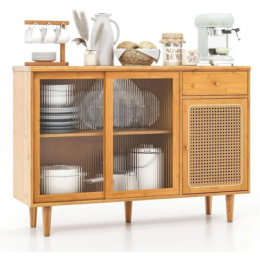 Bamboo Rattan & Glass Buffet - Buy Online at Futura’s Studio