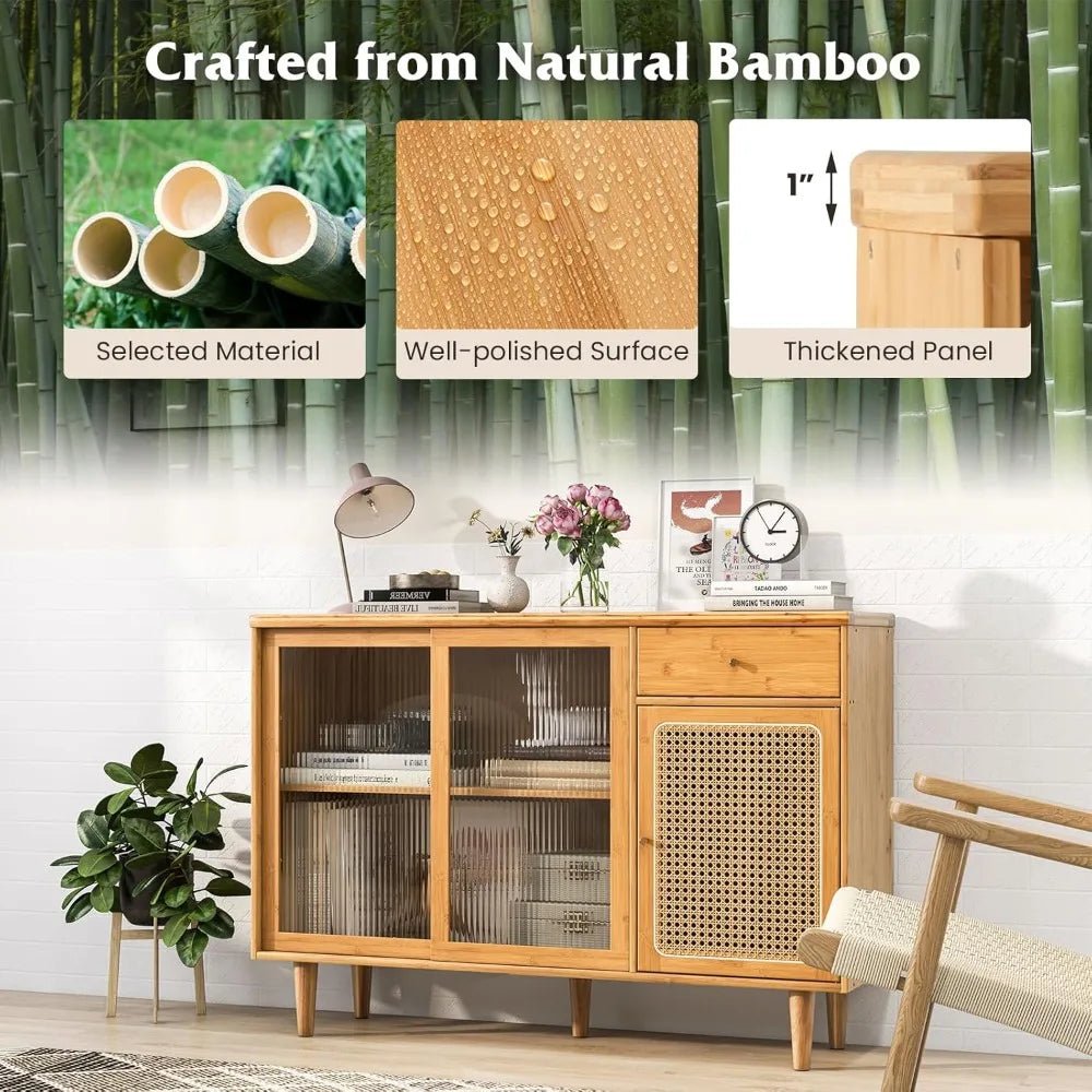 Bamboo Rattan & Glass Buffet - Buy Online at Futura’s Studio