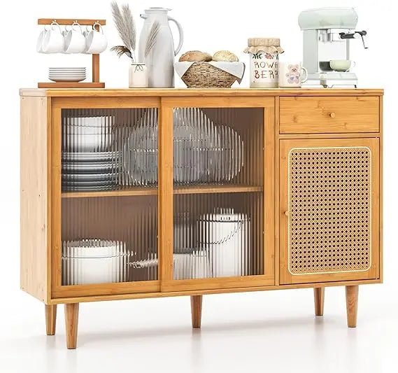 Bamboo Rattan & Glass Buffet - Buy Online at Futura’s Studio