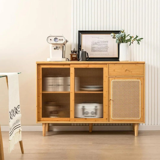 Bamboo Rattan & Glass Buffet - Buy Online at Futura’s Studio