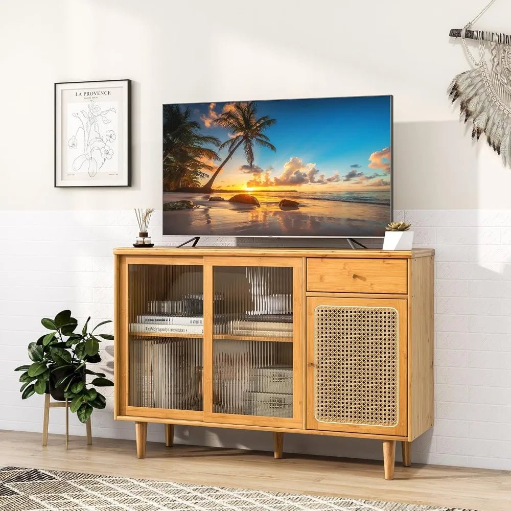 Bamboo Rattan & Glass Buffet - Buy Online at Futura’s Studio