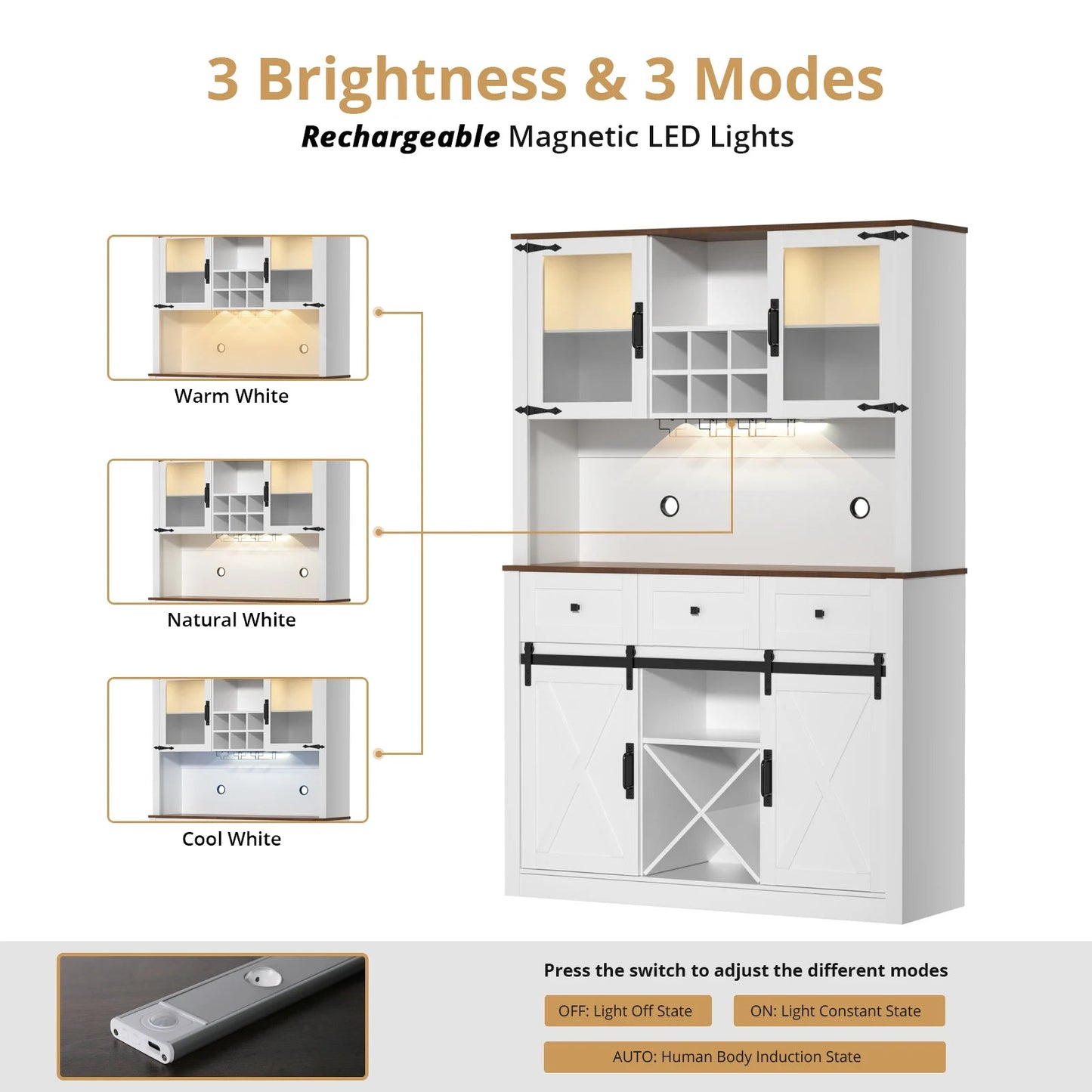 Barn Sliding Lit Bar Cabinet - Buy Online at Futura’s Studio