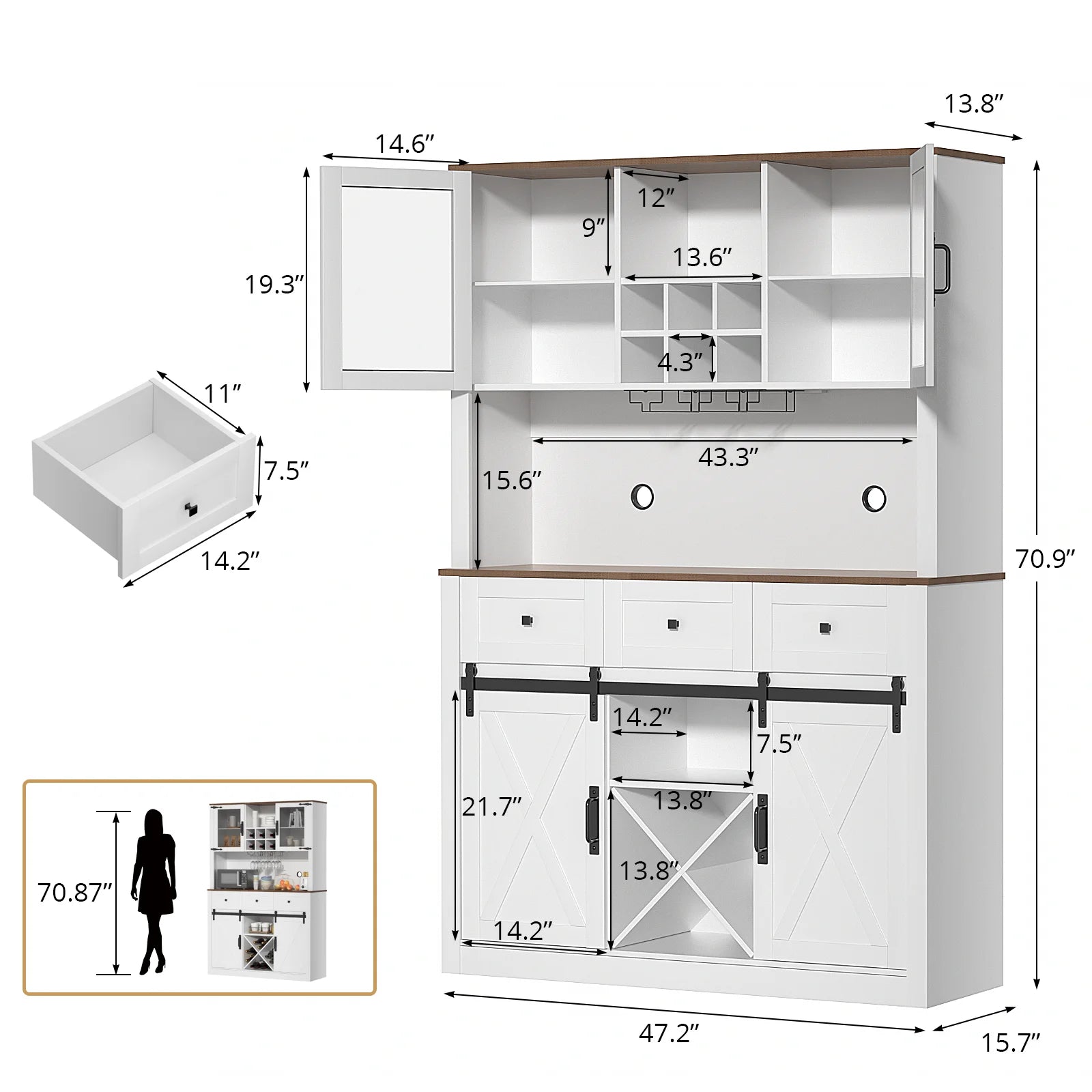 Barn Sliding Lit Bar Cabinet - Buy Online at Futura’s Studio