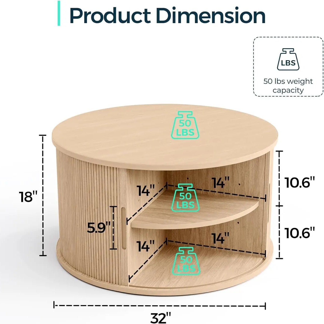 Drum Tambour Coffee Table - Buy Online at Futura’s Studio