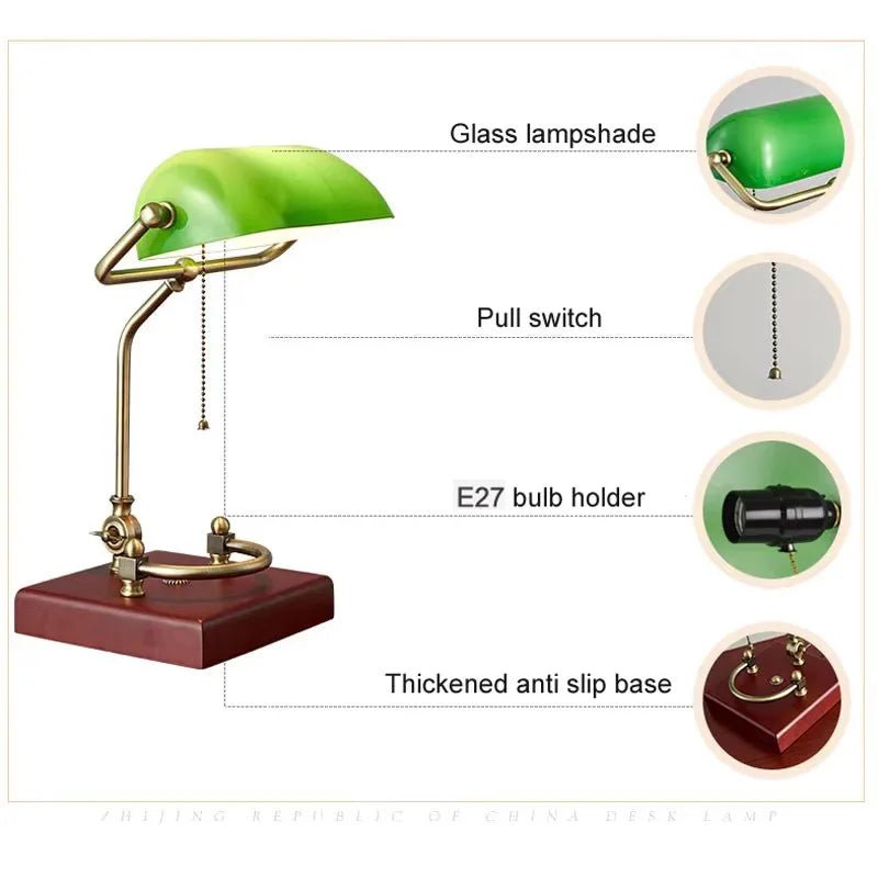 Emerald Bankers Desk Lamp - Buy Online at Futura’s Studio