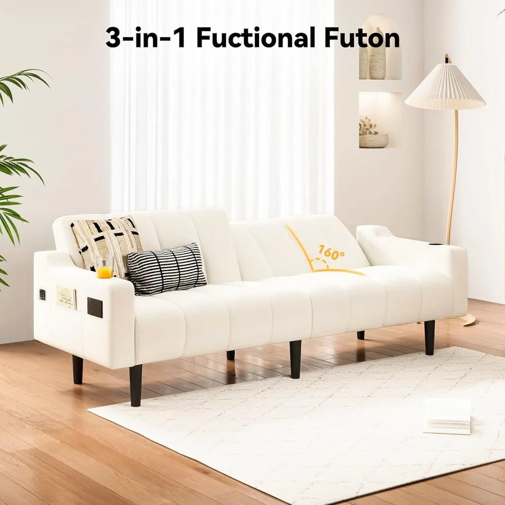 Faux Leather Reclining Futon - Buy Online at Futura’s Studio