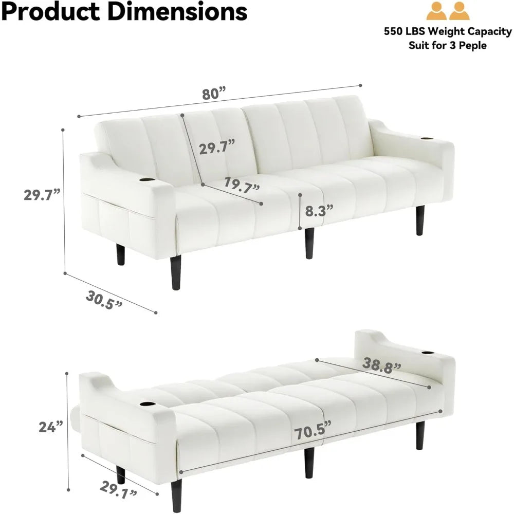 Faux Leather Reclining Futon - Buy Online at Futura’s Studio