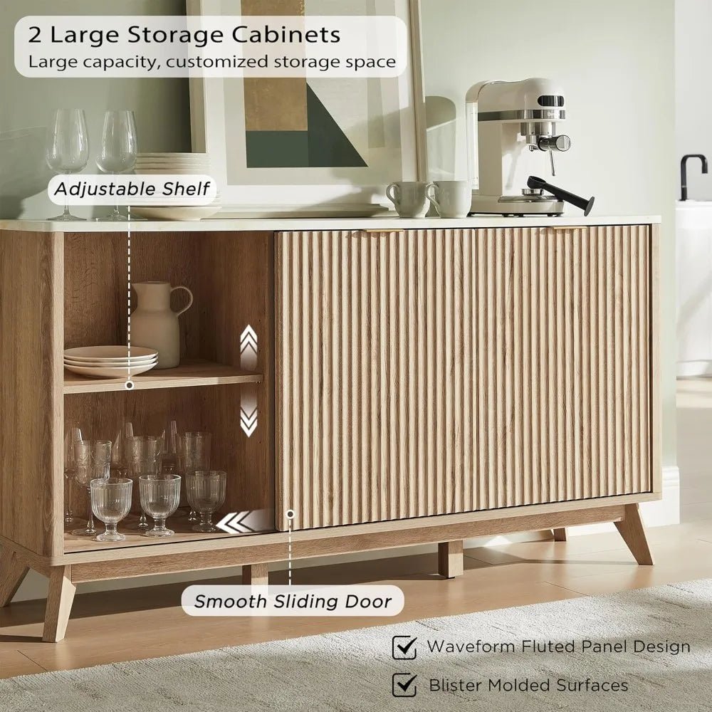Fluted Marble Topped Buffet - Buy Online at Futura’s Studio