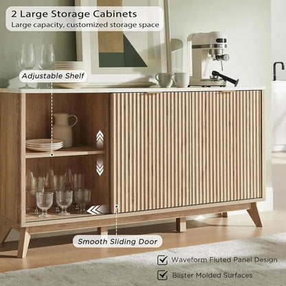 Fluted Marble Topped Buffet - Buy Online at Futura’s Studio