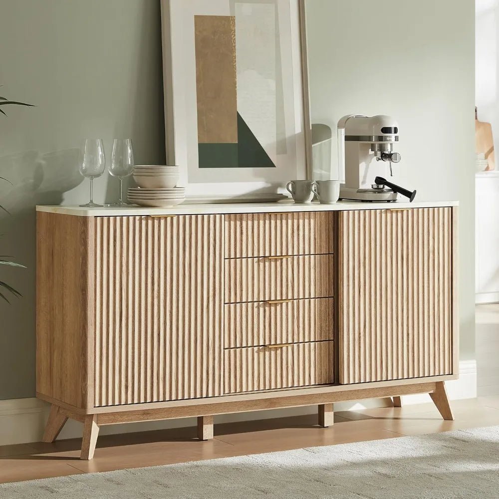 Fluted Marble Topped Buffet - Buy Online at Futura’s Studio