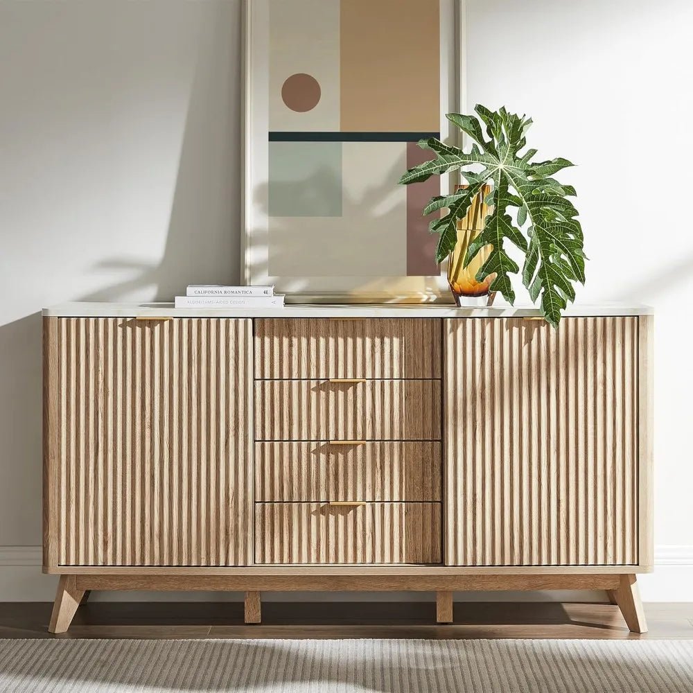 Fluted Marble Topped Buffet - Buy Online at Futura’s Studio