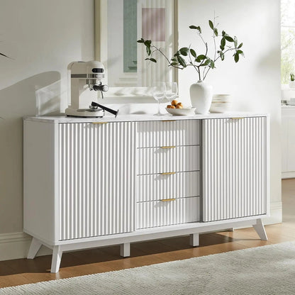 Fluted Marble Topped Buffet - Buy Online at Futura’s Studio