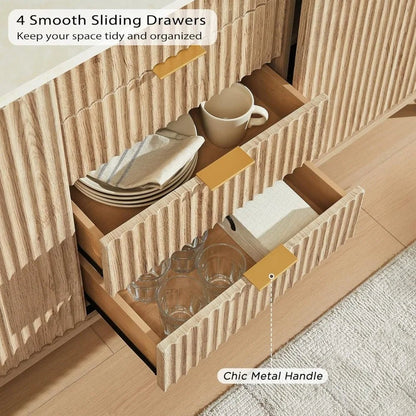 Fluted Marble Topped Buffet - Buy Online at Futura’s Studio