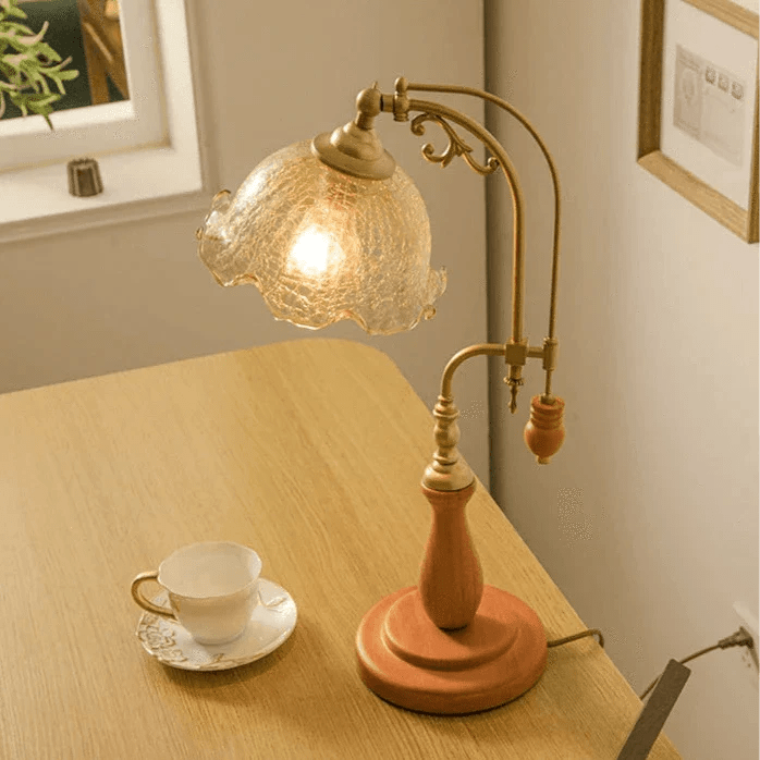 French Vintage Glass Table Lamp - Buy Online at Futura’s Studio