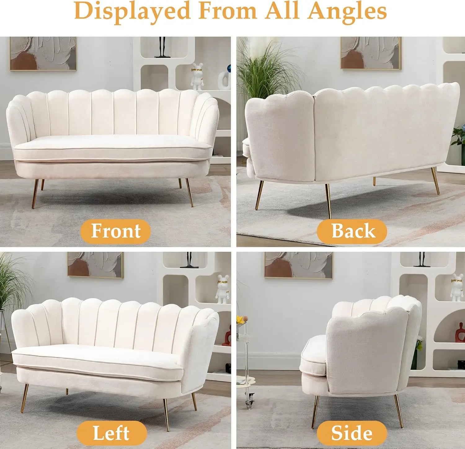 Gold Leg Chenille Sofa - Buy Online at Futura’s Studio