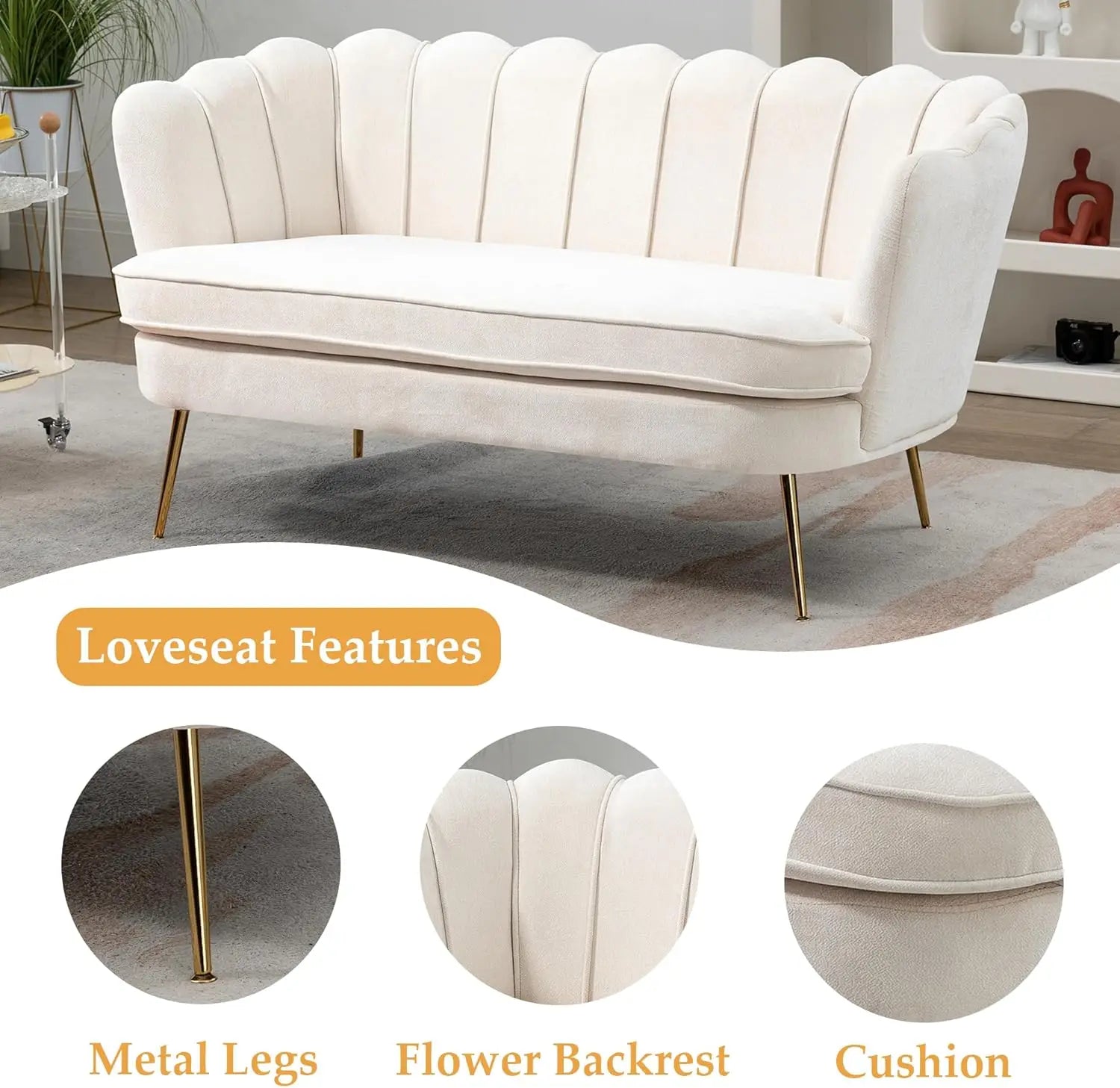 Gold Leg Chenille Sofa - Buy Online at Futura’s Studio