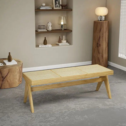 Hinoki™ – Solid Wood Rattan Bench - Buy Online at Futura’s Studio